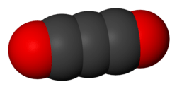Spacefill model of carbon suboxide