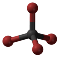 Stereo, skeletal formula of tetrabromomethane