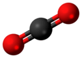 Ball-and-stick model of carbon dioxide