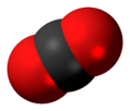Space-filling model of carbon dioxide