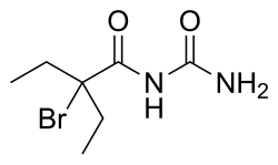 Skeletal formula of carbromal