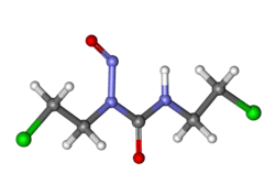 Ball-and-stick model of carmustine molecule