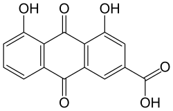 Chemical structure of rhein
