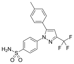 Skeletal formula of celecoxib