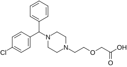 A structural diagram of the cetirizine molecule