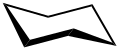 Skeletal formula of cyclohexane in its chair conformation