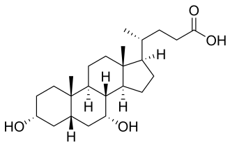 Skeletal formula of chenodeoxycholic acid