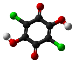 Ball-and-stick model of chloranilic acid