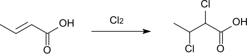 Chlorination of butenoic acid