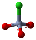 Ball-and-stick model of the chlorochromate anion