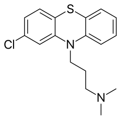 Skeletal formula of chlorpromazine