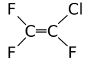 Structural formula of chlorotrifluoroethylene