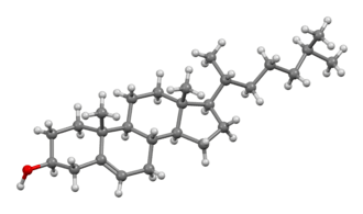 Ball-and-stick model of cholesterol