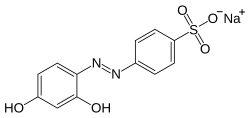 Skeletal formula of chrysoine resorcinol as a sodium salt