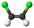 Ball-and-stick model of cis-1,2-dichloroethene