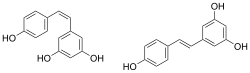 Chemical structures of cis- and trans-resveratrols