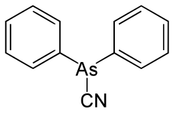 Structural formula of diphenylcyanoarsine