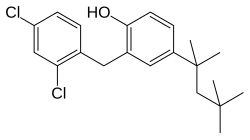Structural formula of clofoctol