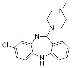 Skeletal formula of clozapine