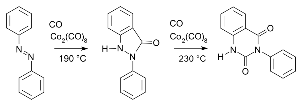 Cobalt Catalyzed reaction Azobenzene Carbon monoxide Murahashi 1956