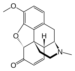 2D representation of the chemical structure of Codeinone .