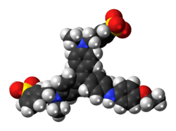 Space-filling model of the coomassie brilliant blue R-250 molecule