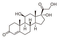 Cortisol, a naturally occurring corticosteroid, known as hydrocortisone when used as a drug
