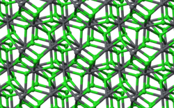 Ball-and-stick model of part of the crystal structure of cotunnite