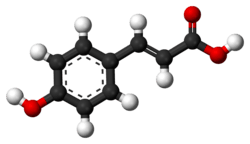 Ball-and-stick model of p-coumaric acid