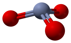 Ball-and-stick model of the DFT-calculated structure of the CrO3 monomer