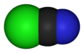 Spacefill model of cyanogen chloride