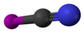 Ball and stick model of cyanogen iodide