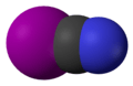 Spacefill model of cyanogen iodide