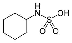 Skeletal formula of cyclamic acid