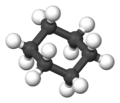 Ball-and-stick model of cyclohexane in its chair conformation