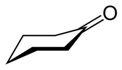 Skeletal formula viewed side-on, showing the non-planar conformation