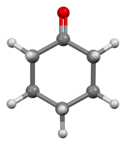 Ball-and-stick model of cyclohexanone