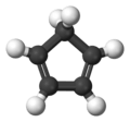 Ball and stick model of cyclopentadiene
