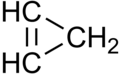 Skeletal formula of cyclopropene with implicit hydrogens shown