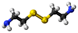 Ball-and-stick model of the cystamine molecule