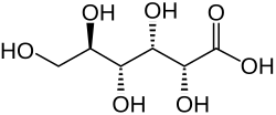 Skeletal formula of gluconic acid