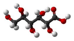 Ball-and-stick model of gluconic acid