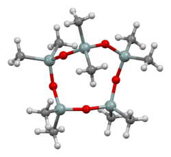 Ball-and-stick model of the decamethylcyclopentasiloxane molecule