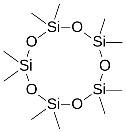 Skeletal formula of decamethylcyclopentasiloxane