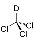 Stereo, skeletal formula of deuterated chloroform