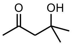 Skeletal formula of diacetone alcohol