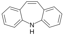 Skeletal formula of dibenzazepine