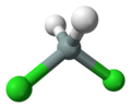 Ball and stick model of dichlorosilane