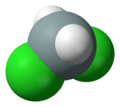 Spacefill model of dichlorosilane