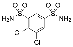 Skeletal formula of diclofenamide